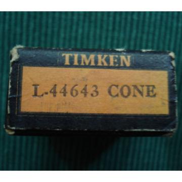 NOS (NEW OLD STOCK) TIMKEN TAPERED ROLLING BEARING (L-44643 CONE) ORIGINAL BOX