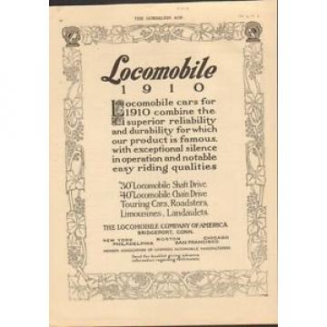 1910 Locomobile Motor Car Bridgeport CT Auto Ad New Departure Ball Bearings mc24