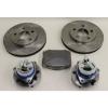 2 X Car Front Blank Brake Rotors Z16-699 Ceramic Pads Hub Bearing Pair F03 Set